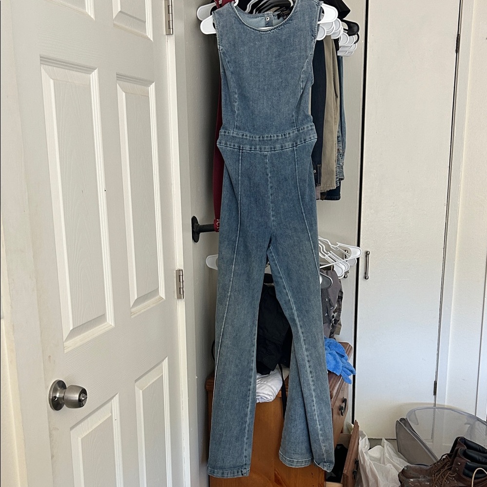 Flying Tomato Blue Denim Jumpsuit